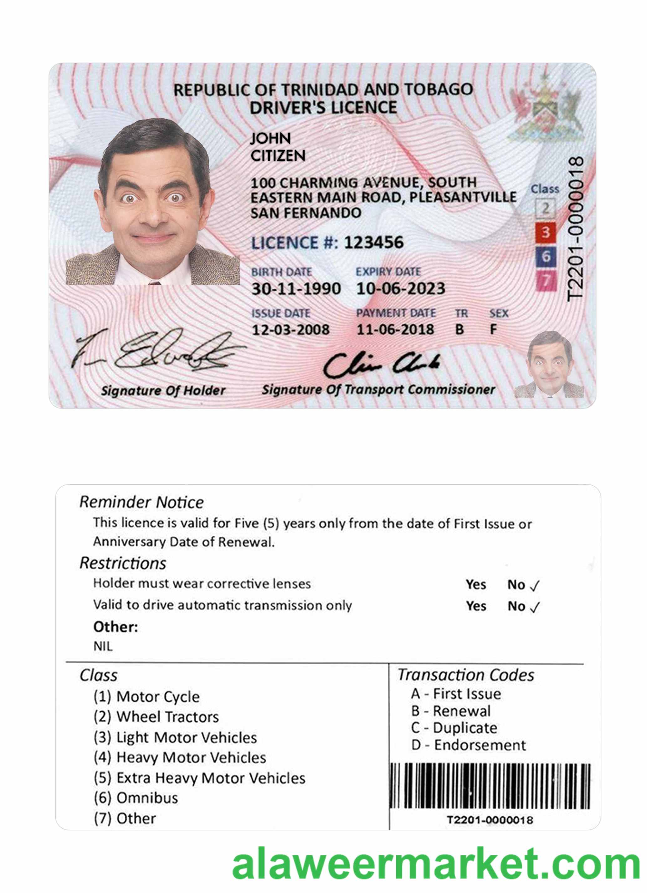 Trinidad and Tobago driving license